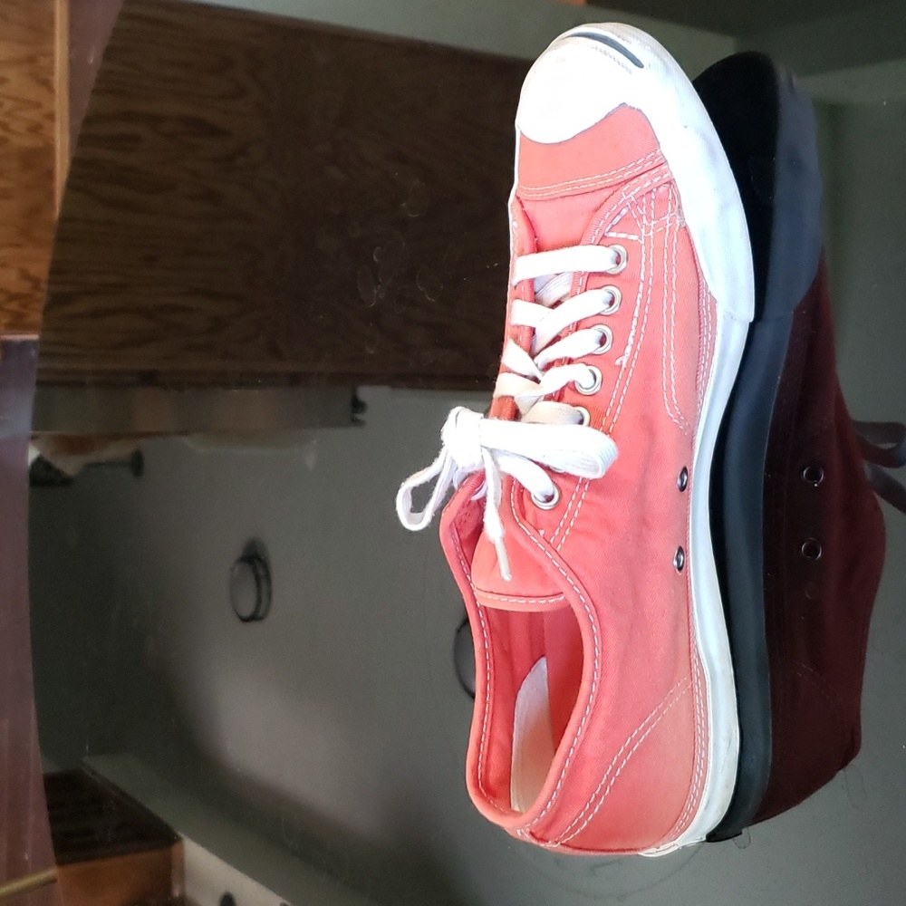 Converse Jack Purcell orange unisex sz. M 8.5 W 10.5 canvas low tops.  Pre-owned - Picture 2 of 9
